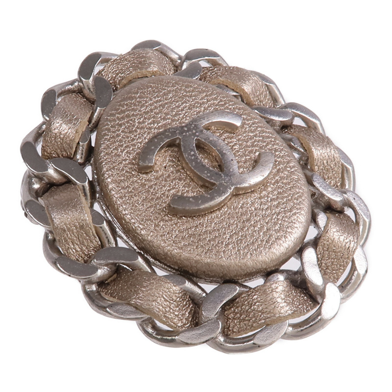 CHANEL 金屬/皮革Brooch胸針-2
