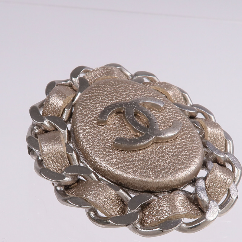 CHANEL 金屬/皮革Brooch胸針-9