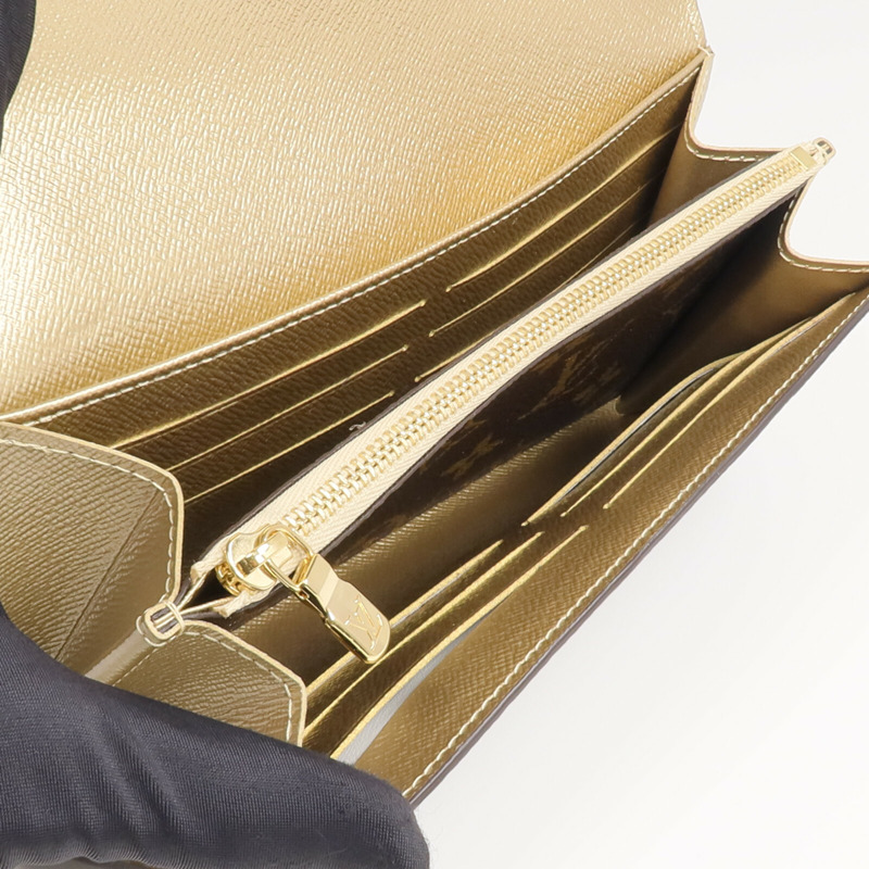 LOUIS VUITTON Monogram Sarah Wallet金扣長錢包-11