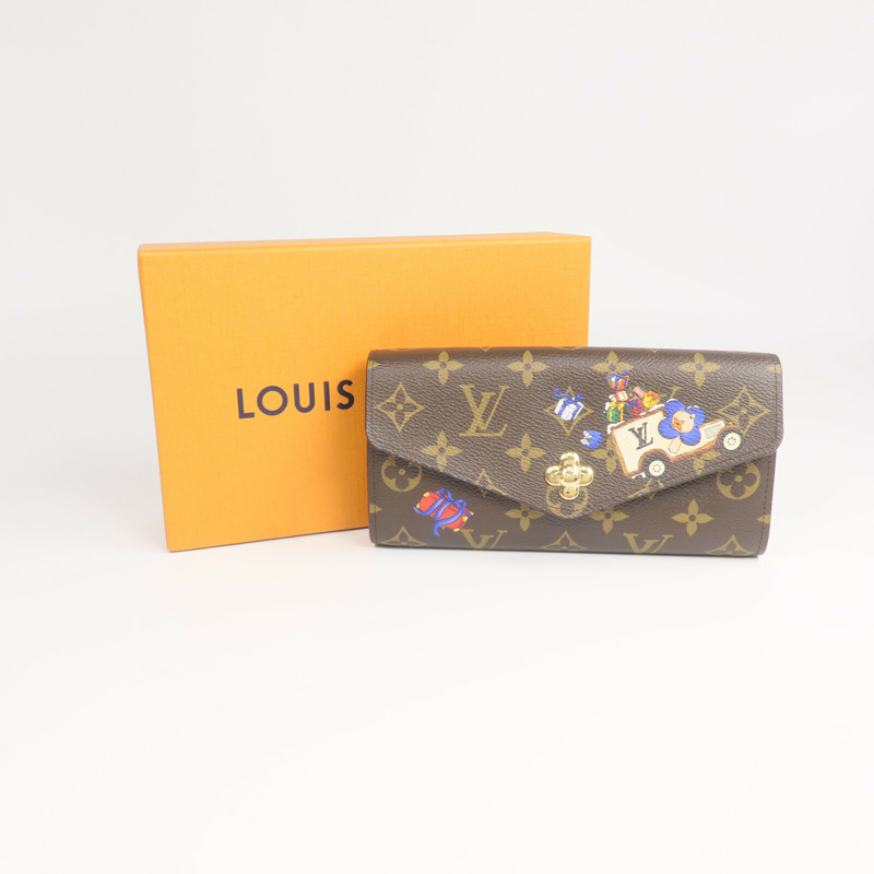 LOUIS VUITTON Monogram Sarah Wallet金扣長錢包-15