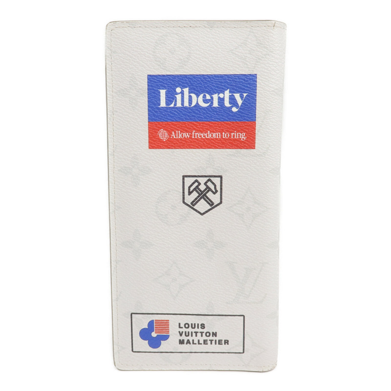 LOUIS VUITTON Monogram Logo Story Portefeuille Brazza Wallet銀扣長錢包-1