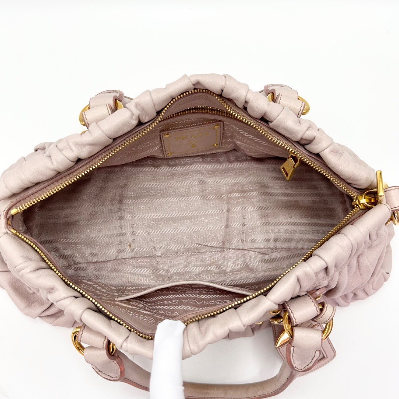 PRADA 粉色金標手提肩背包38*18*11 98新配件塵袋-2