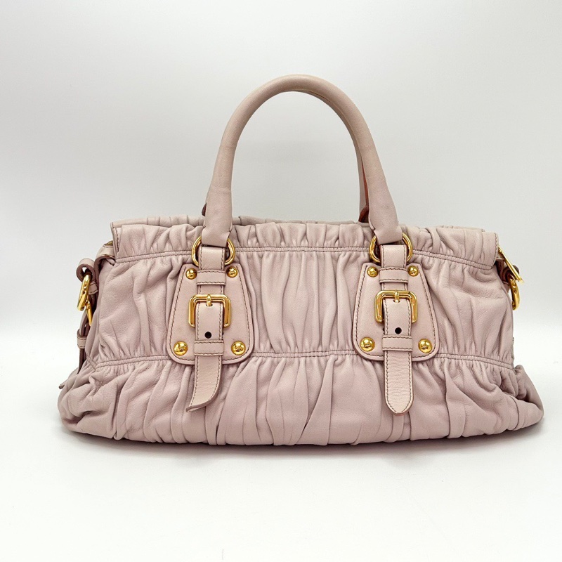 PRADA 粉色金標手提肩背包38*18*11 98新配件塵袋-6