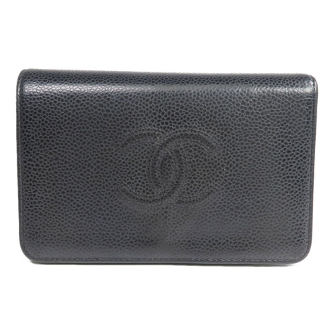 CHANEL 牛皮皮革Wallet金扣錢包