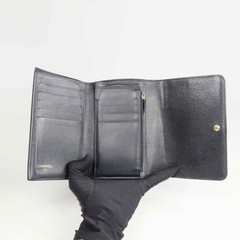 CHANEL 牛皮皮革Wallet金扣錢包-6