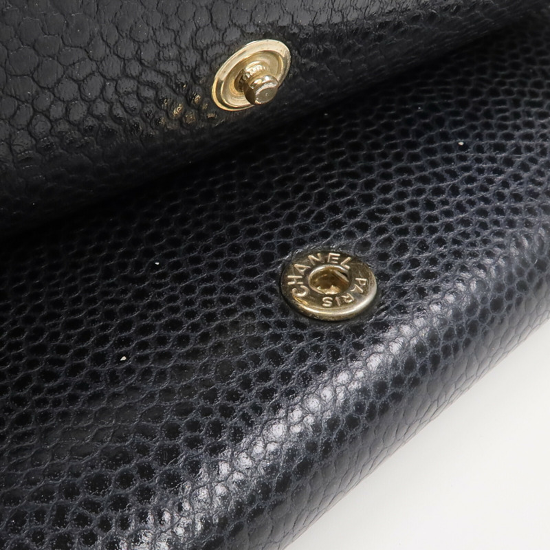 CHANEL 牛皮皮革Wallet金扣錢包-15