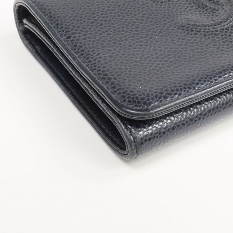 CHANEL 牛皮皮革Wallet金扣錢包-17