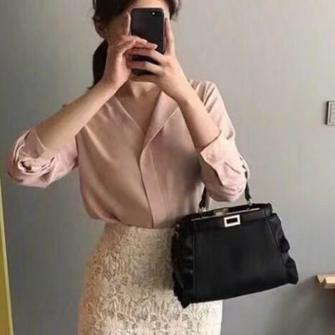 FENDI 小號 Peekaboo 荷葉邊 手提包23*16*12 98新配件塵袋