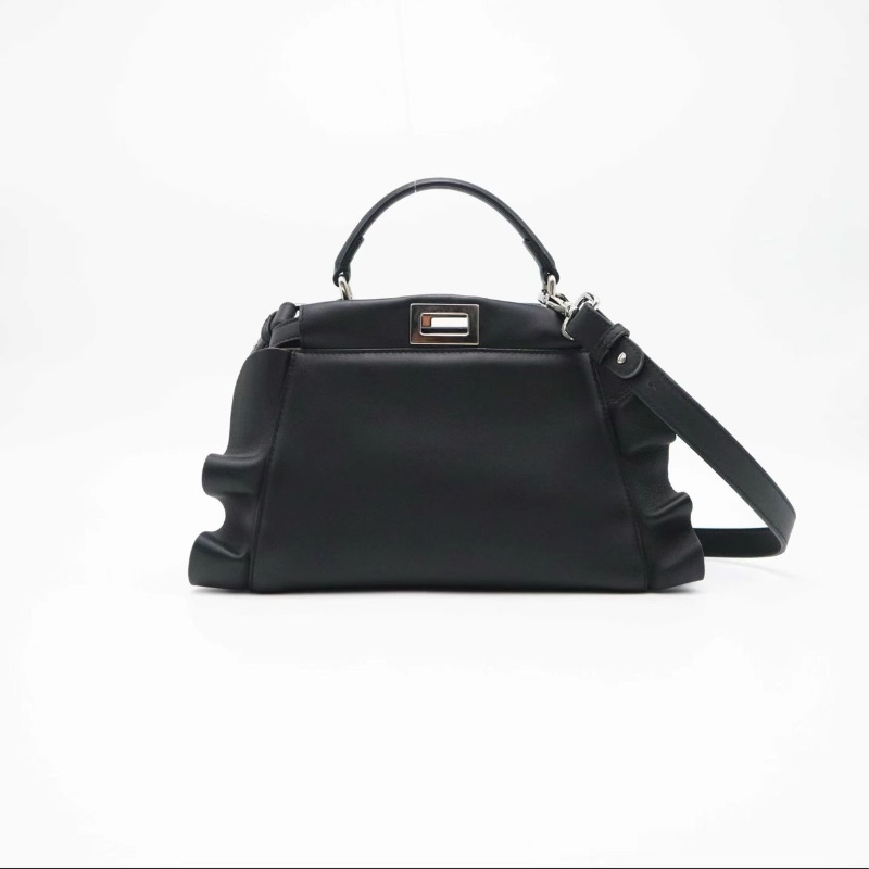 FENDI 小號 Peekaboo 荷葉邊 手提包23*16*12 98新配件塵袋-1