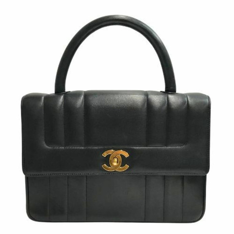 香奈兒 Mademoiselle 羊皮手提包 黑色 WS1660