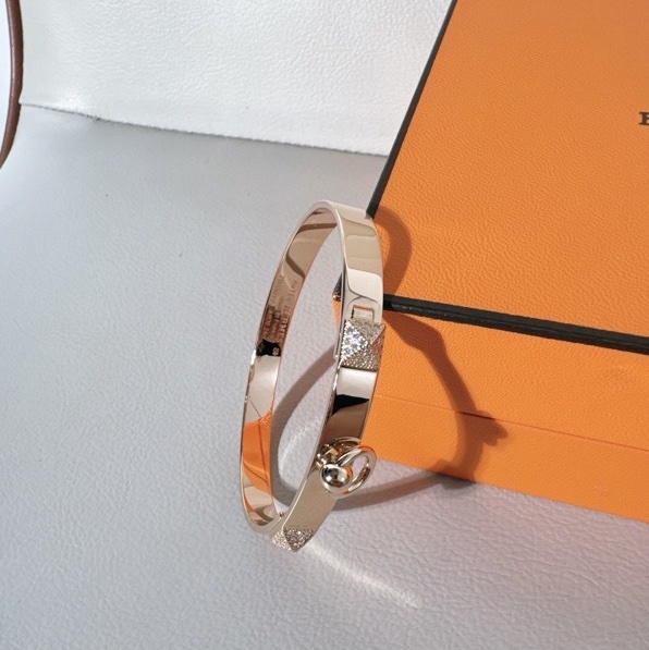 Hermes愛馬仕 Chien Collier de Chien 18K玫瑰金鑲鑽 CDC手鐲 ，SH 小號，2024 年購入-4