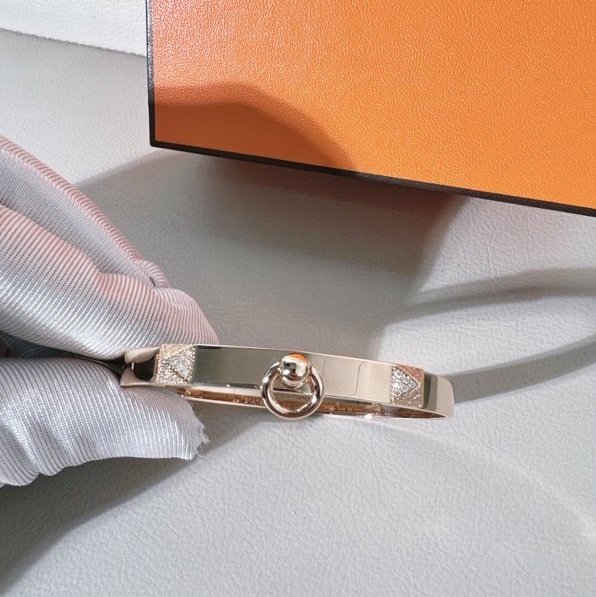 Hermes愛馬仕 Chien Collier de Chien 18K玫瑰金鑲鑽 CDC手鐲 ，SH 小號，2024 年購入-5