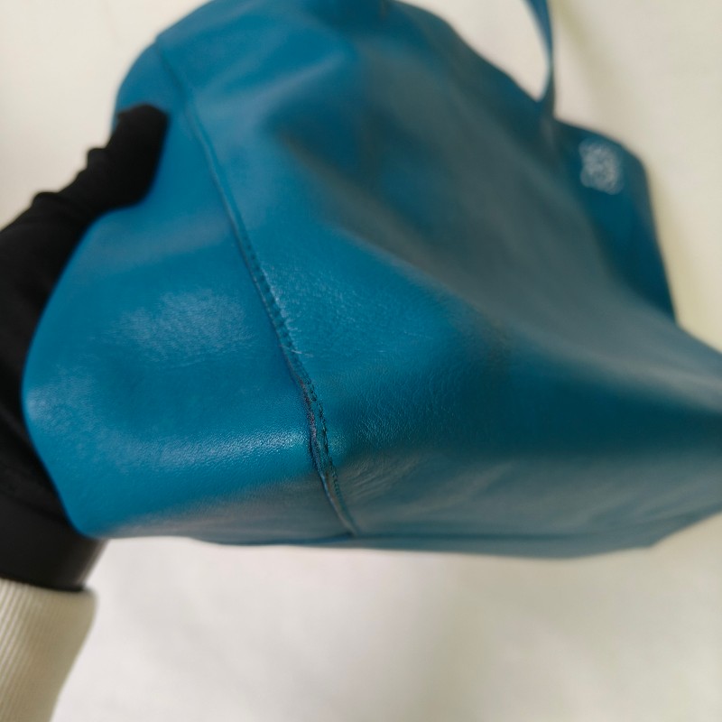 🫅女神購物節狂降（原$16800）‼️只到3/15⏰㊣✨ LOEWE ✨羅威 土耳其藍 湖水藍  小牛皮 托特包 手提包/二手包/二手精品🌳二手樹屋🌳-7