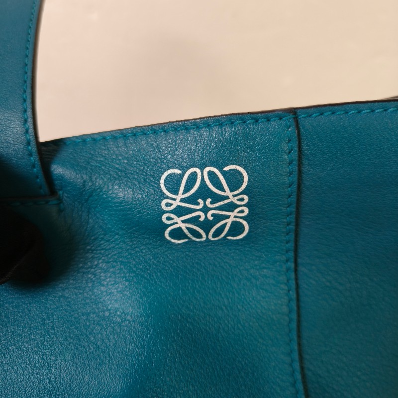 🫅女神購物節狂降（原$16800）‼️只到3/15⏰㊣✨ LOEWE ✨羅威 土耳其藍 湖水藍  小牛皮 托特包 手提包/二手包/二手精品🌳二手樹屋🌳-12