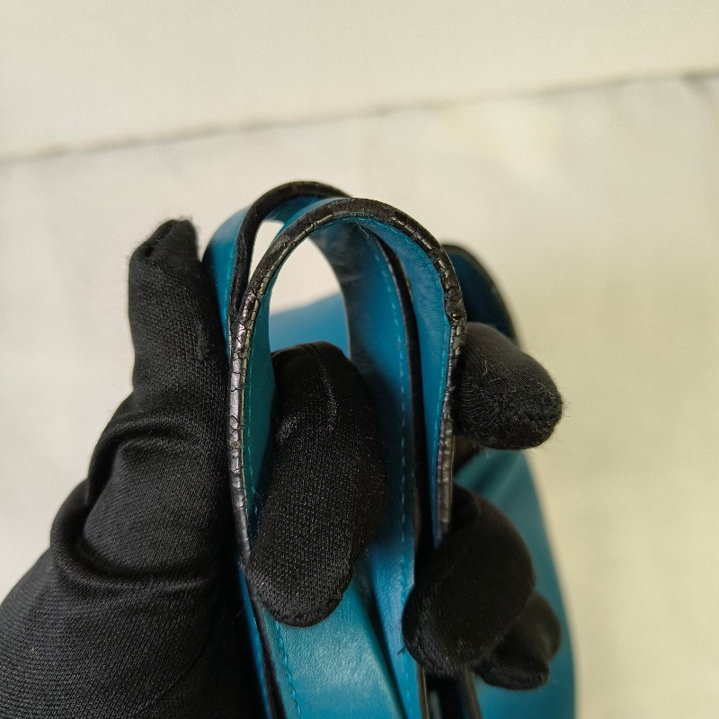 🫅女神購物節狂降（原$16800）‼️只到3/15⏰㊣✨ LOEWE ✨羅威 土耳其藍 湖水藍  小牛皮 托特包 手提包/二手包/二手精品🌳二手樹屋🌳-35