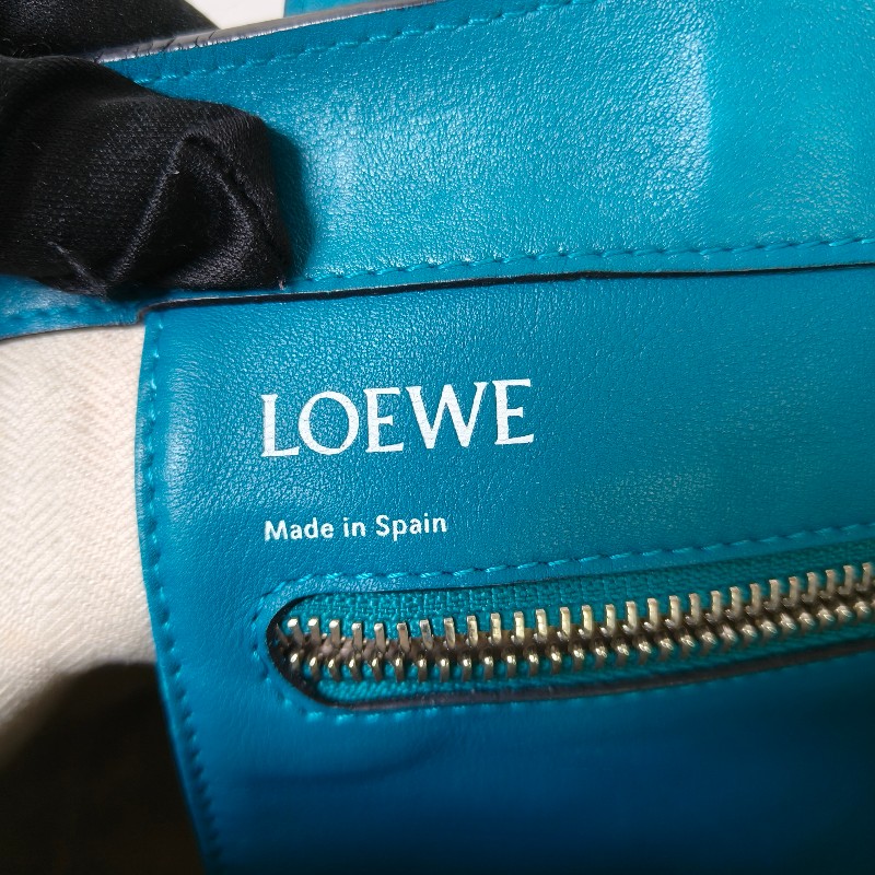 🫅女神購物節狂降（原$16800）‼️只到3/15⏰㊣✨ LOEWE ✨羅威 土耳其藍 湖水藍  小牛皮 托特包 手提包/二手包/二手精品🌳二手樹屋🌳-42