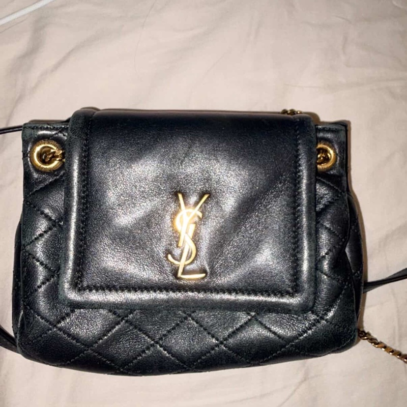 Ysl • Nolita 經典黑金小羊皮手袋 全配 在台現貨-2