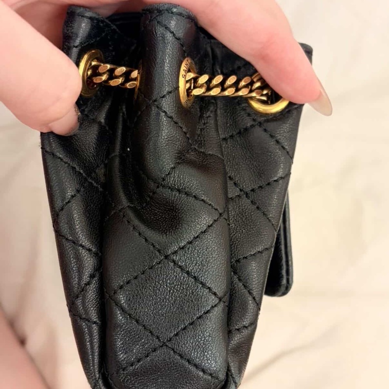 Ysl • Nolita 經典黑金小羊皮手袋 全配 在台現貨-3