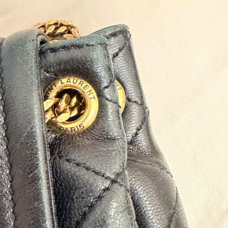 Ysl • Nolita 經典黑金小羊皮手袋 全配 在台現貨-4