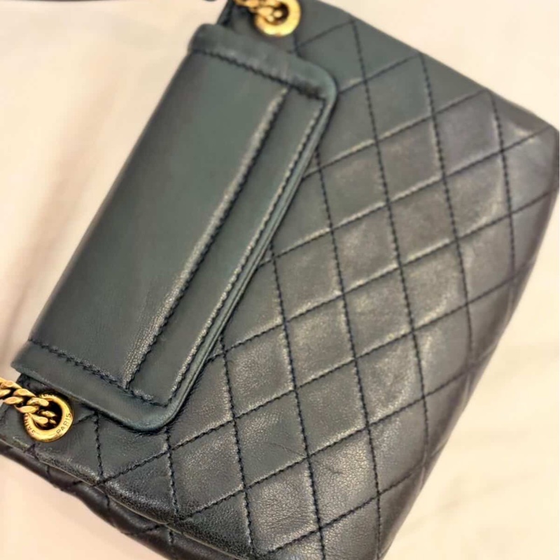 Ysl • Nolita 經典黑金小羊皮手袋 全配 在台現貨-7