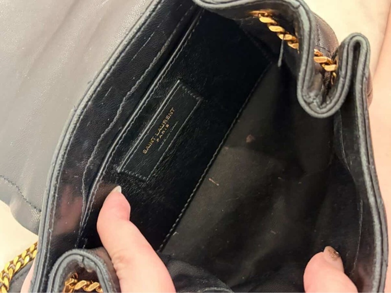 Ysl • Nolita 經典黑金小羊皮手袋 全配 在台現貨-13
