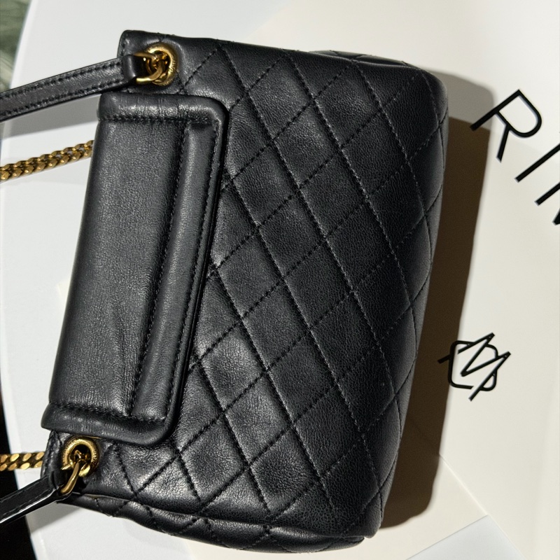 Ysl • Nolita 經典黑金小羊皮手袋 全配 在台現貨-7