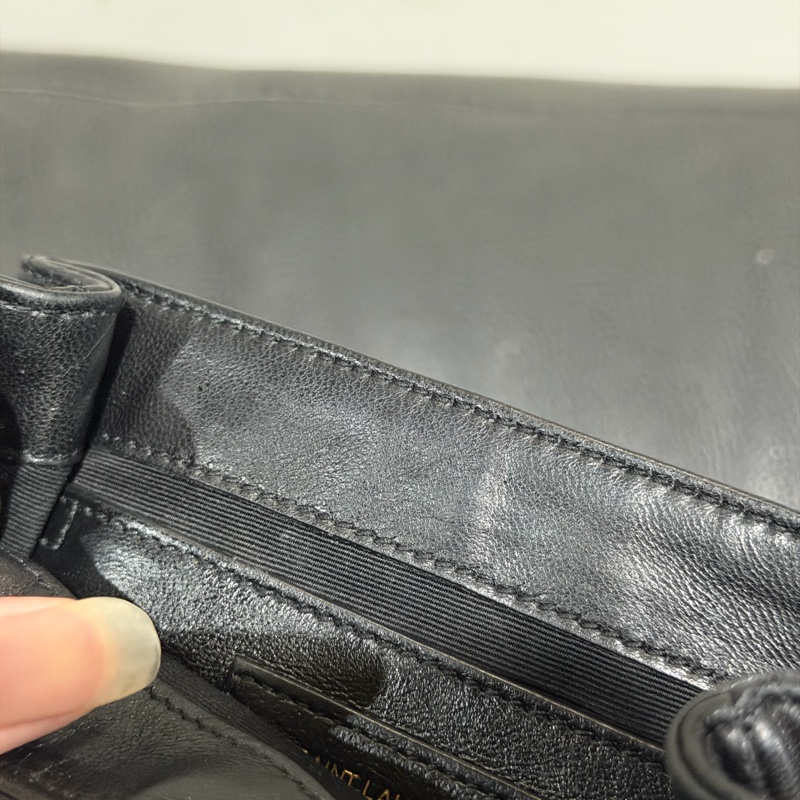 Ysl • Nolita 經典黑金小羊皮手袋 全配 在台現貨-10