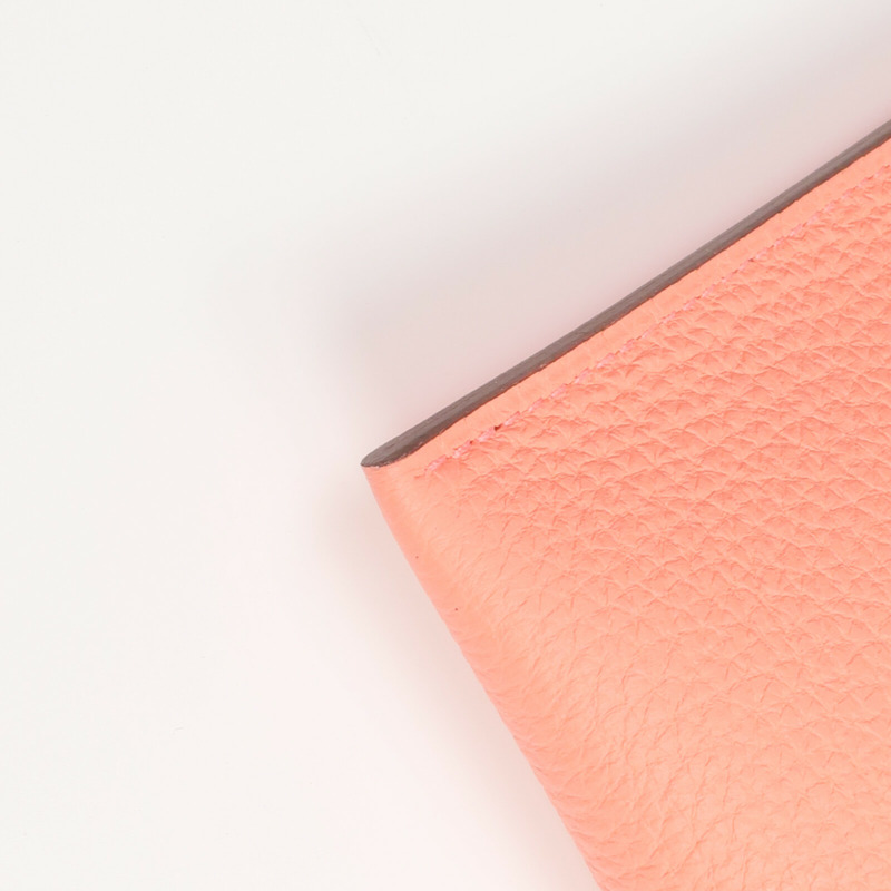 HERMES Togo皮革Bazar Pouch PM銀扣手拿包Flamingo-5