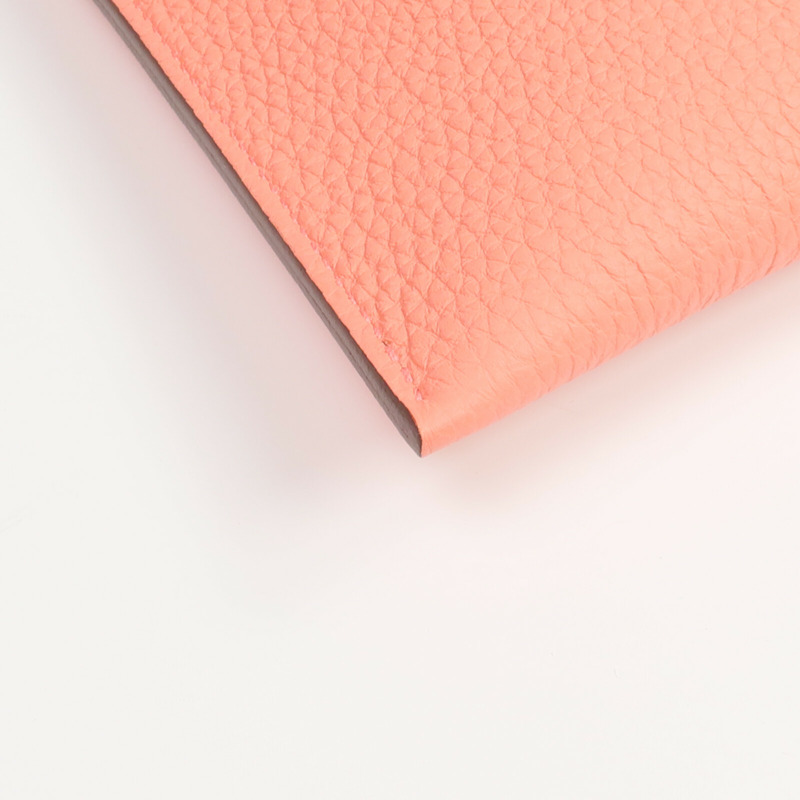 HERMES Togo皮革Bazar Pouch PM銀扣手拿包Flamingo-7