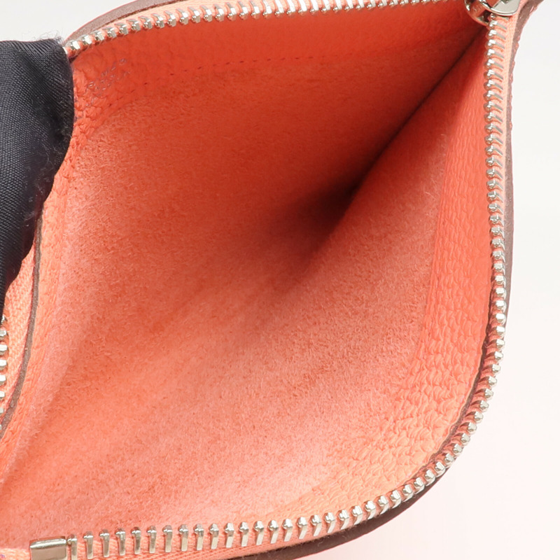 HERMES Togo皮革Bazar Pouch PM銀扣手拿包Flamingo-9