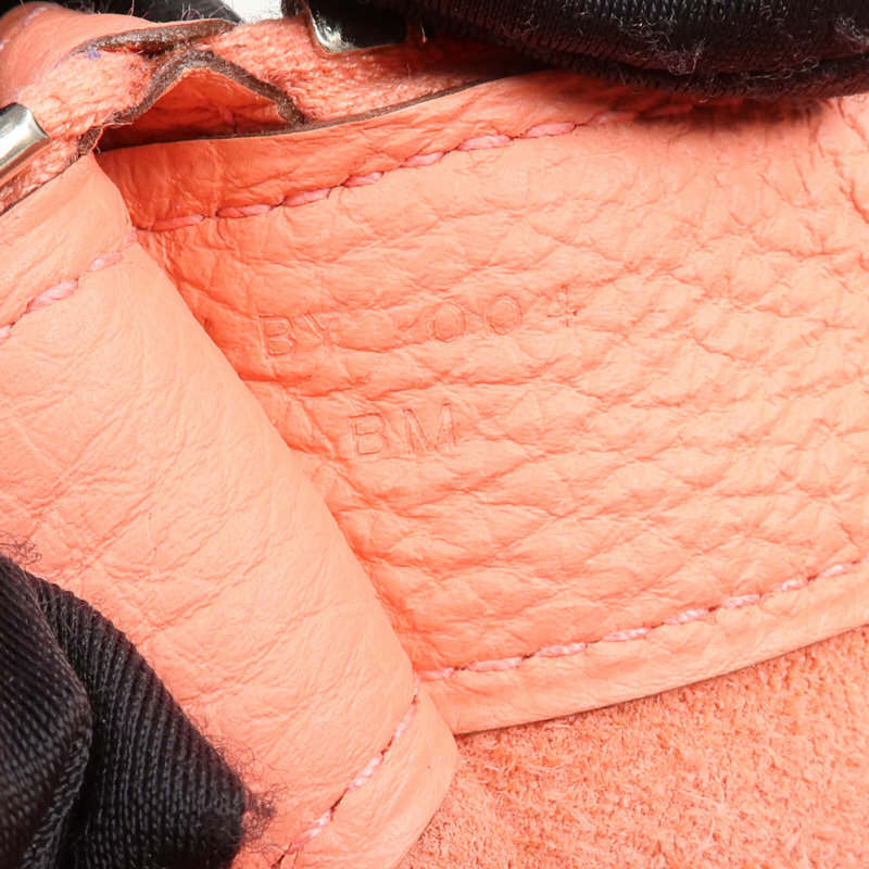 HERMES Togo皮革Bazar Pouch PM銀扣手拿包Flamingo-11