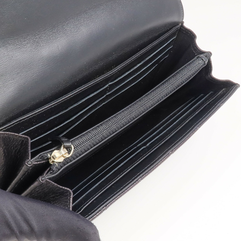 CHANEL 牛皮皮革Long Wallet金扣長錢包-11