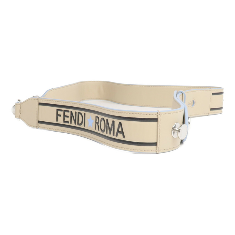 FENDI 牛皮皮革Shoulder Strap銀扣肩帶-1