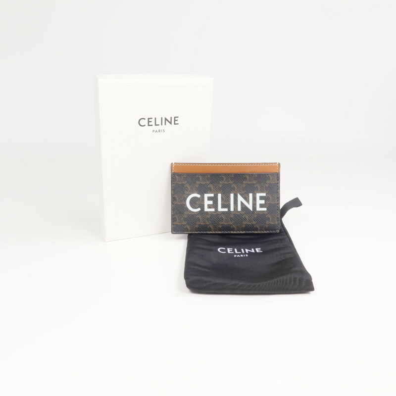 CELINE 塗層帆布/牛皮皮革Card Holder卡片套-13