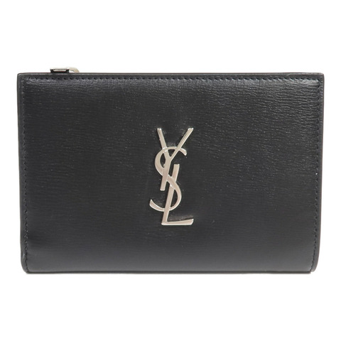 SAINT LAURENT 牛皮皮革Bi-fold Wallet銀扣錢包