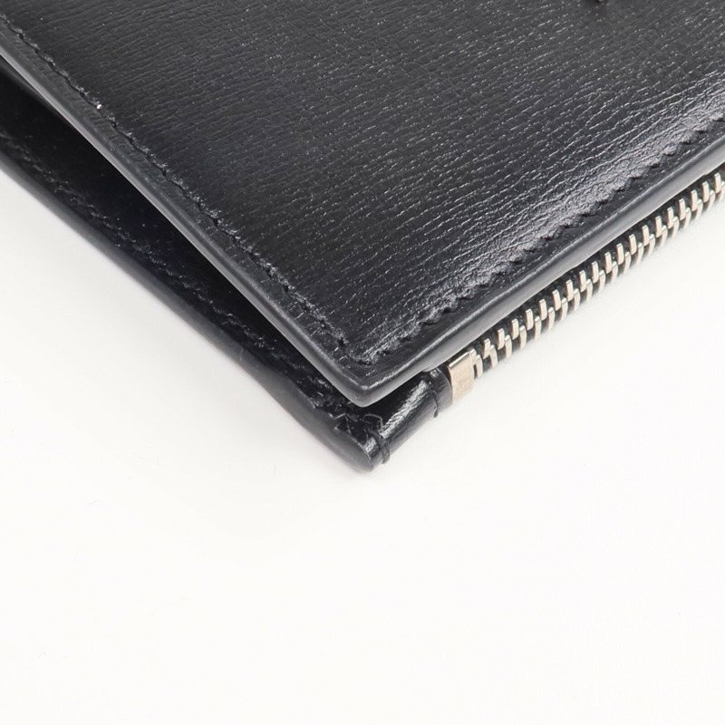 SAINT LAURENT 牛皮皮革Bi-fold Wallet銀扣錢包-8