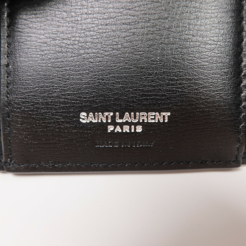 SAINT LAURENT 牛皮皮革Bi-fold Wallet銀扣錢包-14
