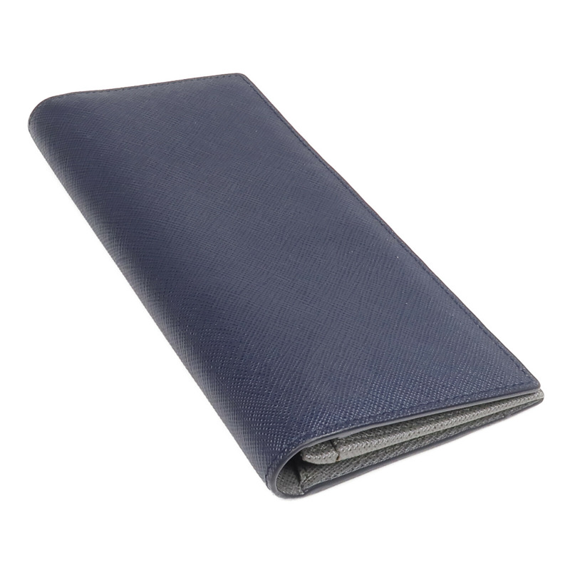 PRADA Saffiano皮革Long Wallet銀扣長錢包-4