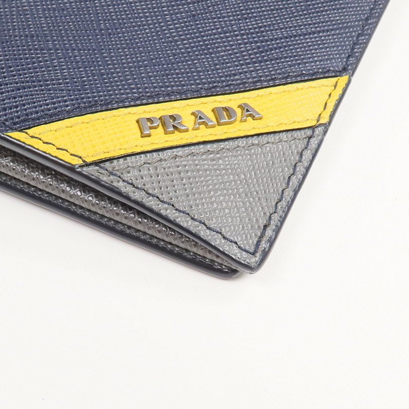 PRADA Saffiano皮革Long Wallet銀扣長錢包-6