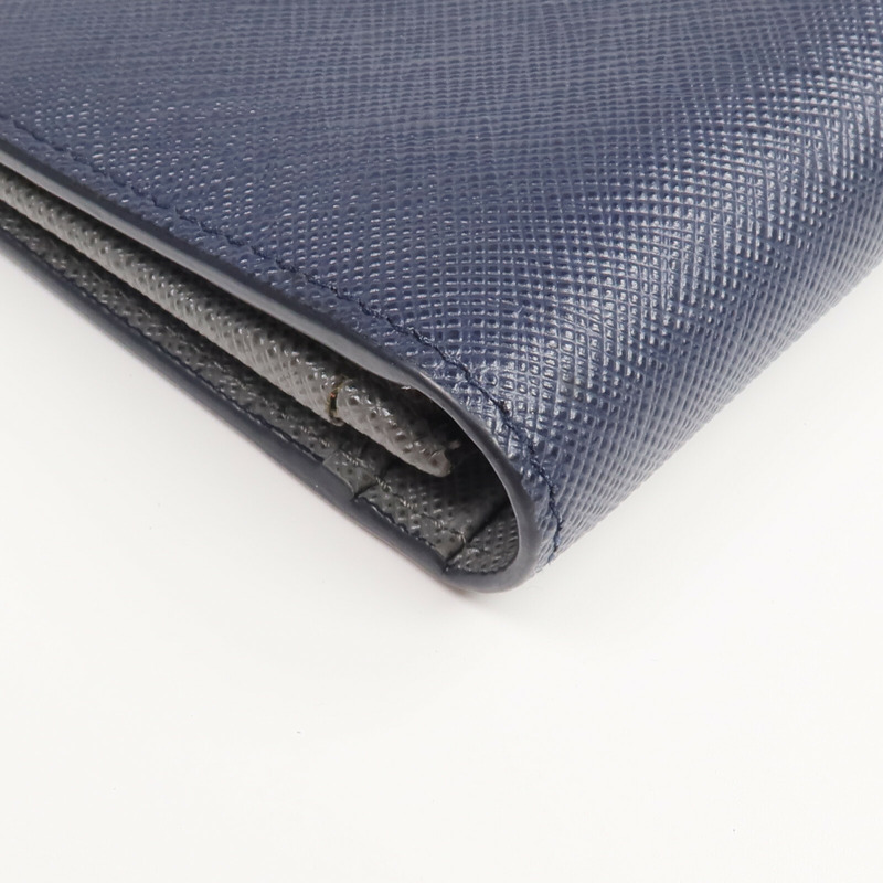 PRADA Saffiano皮革Long Wallet銀扣長錢包-8