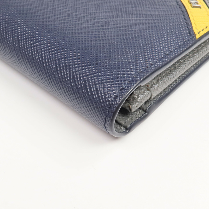 PRADA Saffiano皮革Long Wallet銀扣長錢包-9