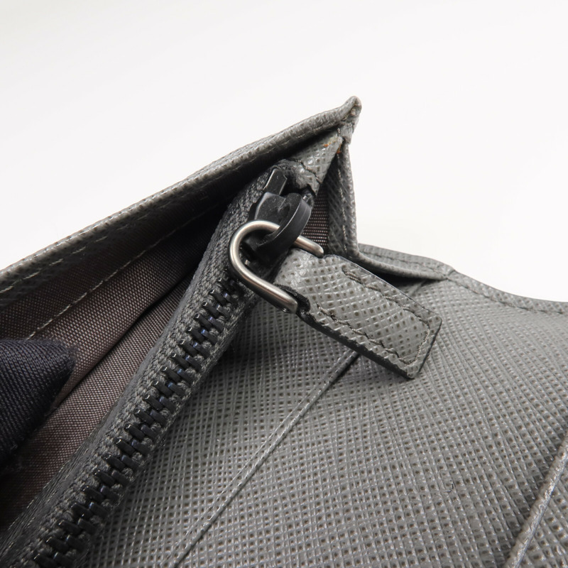 PRADA Saffiano皮革Long Wallet銀扣長錢包-12