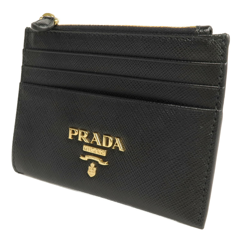 PRADA 牛皮皮革Coin Card Holder金扣卡片套/鎖匙包-2
