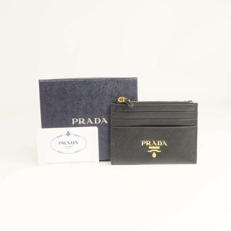 PRADA 牛皮皮革Coin Card Holder金扣卡片套/鎖匙包-14