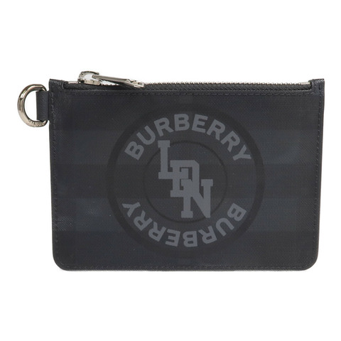 BURBERRY 塗層帆布Pouch銀扣手拿包