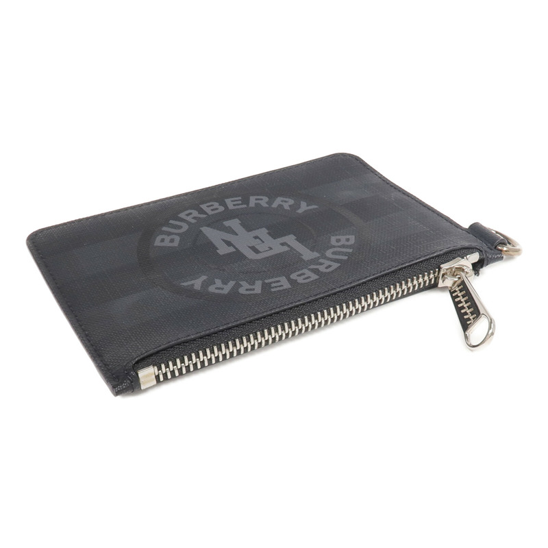 BURBERRY 塗層帆布Pouch銀扣手拿包-4