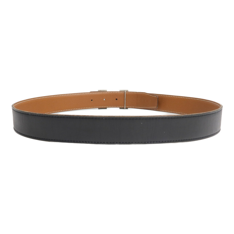 HERMES Togo/Box Calf皮革Constance Belt銀扣皮帶-2