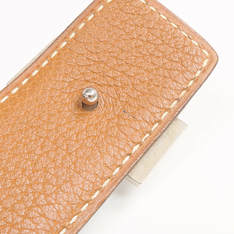 HERMES Togo/Box Calf皮革Constance Belt銀扣皮帶-7