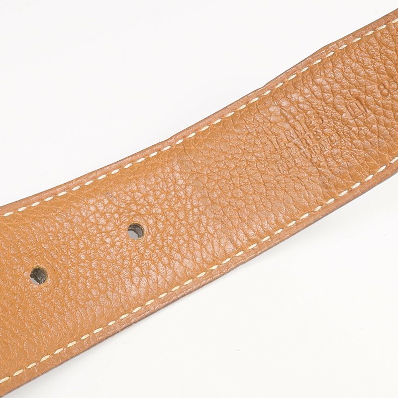 HERMES Togo/Box Calf皮革Constance Belt銀扣皮帶-8