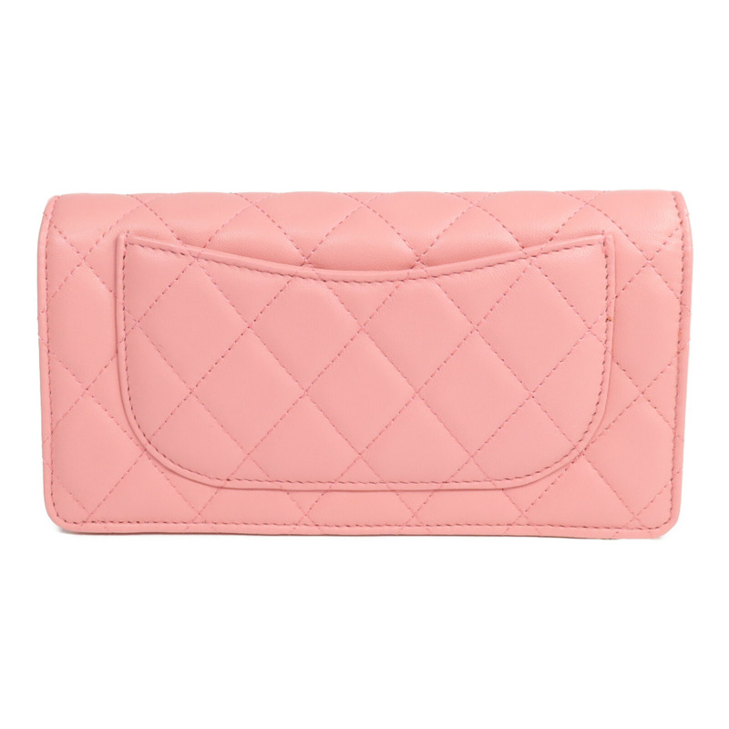 CHANEL 羊皮皮革Long Wallet銀扣長錢包-1